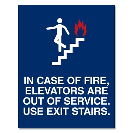 In Case of Fire Sign - No Braille