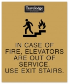 In Case of Fire Sign - No Braille