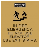 In Fire Emergency Sign - No Braille