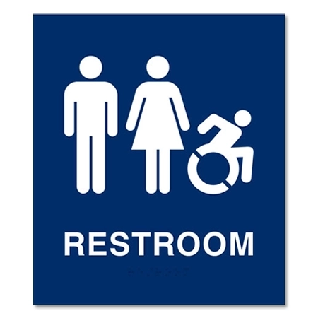 Restroom Sign w/Unisex & Dynamic ISA Symbols