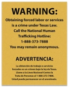 Texas Bilingual Human Trafficking Notice - Acrylic