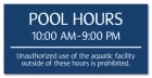 Delaware Pool Hours Sign