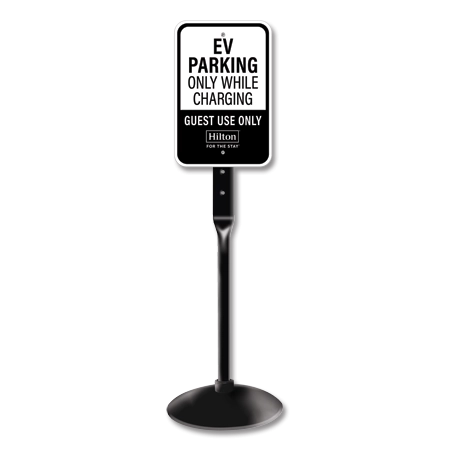 EV Parking Only Sign with Post & Base