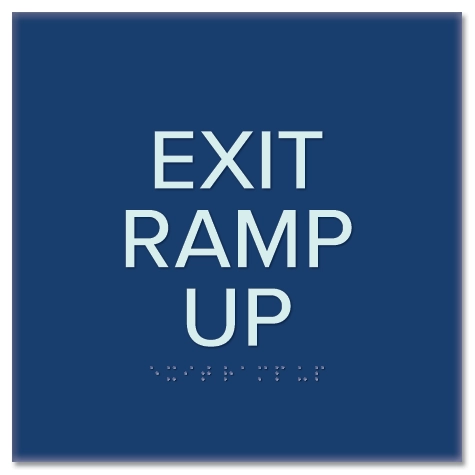 "Exit Ramp Up" Egress Sign - CA Compliant