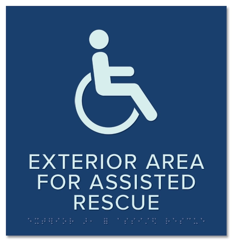 Exterior Area for Assisted Rescue Sign - ISA Symbol