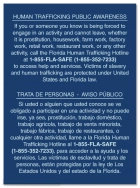 Florida Bilingual Human Trafficking Sign