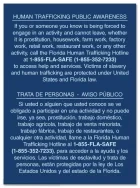 Florida Bilingual Human Trafficking Sign