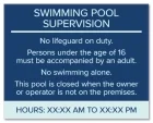 Guest Room Pool Supervision Sign - NJ Compliant