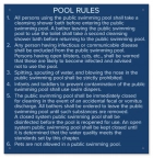 Hawaii Pool Rules Sign