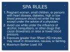 Indiana Spa Rules Sign