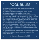 Massachusetts Pool Rules Sign