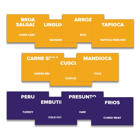 Menu Cards - Set of 11- Portuguese/English