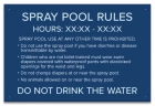 Montana Spray Pool Rules Sign