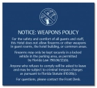 'Notice: Weapons Policy' Sign w/Symbol - FL Compliant - Celtec Version