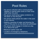 Ontario Canada Pool Rules Sign