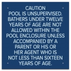 Ontario Canada Unsupervised Pool 2 Sign