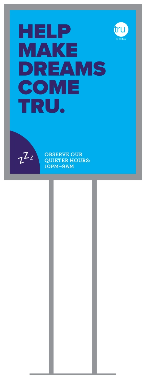 Quieter Hours Sign w/Stand