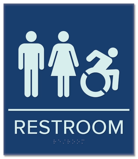 Restroom Sign w/Unisex & Dynamic ISA Symbols