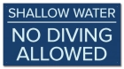 Shallow Water No Diving Sign - Arizona and South Carolina