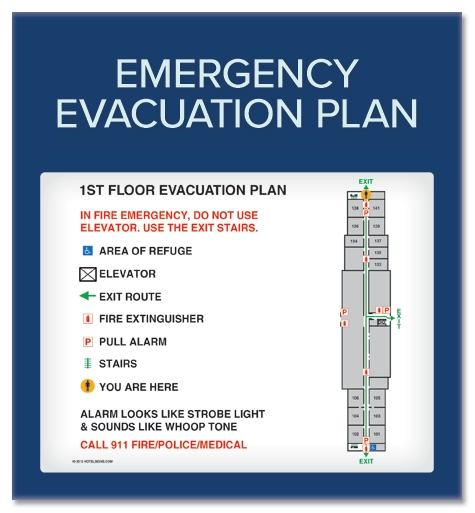 Standard Entrance Evacuation Plans - CA Compliant