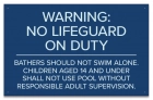 Utah No Lifeguard Pool Sign