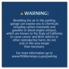 Warning Sign: Enclosed Parking Facilities