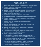 Washington Pool Rules Sign