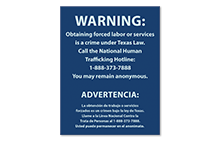 Human Trafficking Signs