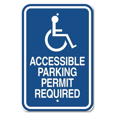 Accessible Parking Permit Required with ISA Symbol