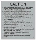 Arkansas Spa Rules Caution Sign