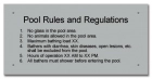 Baldwin County, Alabama Pool Rules Sign
