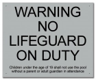 BC Warning - No Lifeguard on Duty Sign