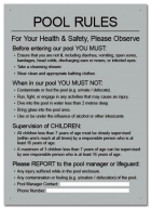 British Columbia Pool Rules Sign