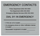 Connecticut Emergency Contacts Pool Sign