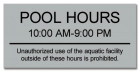 Delaware Pool Hours Sign