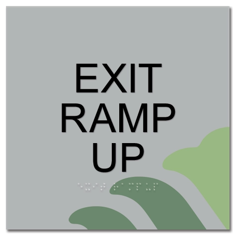 "Exit Ramp Up" Egress Sign - CA Compliant