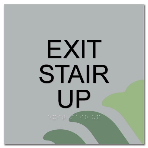 "Exit Stair Up" Egress Sign - CA Compliant
