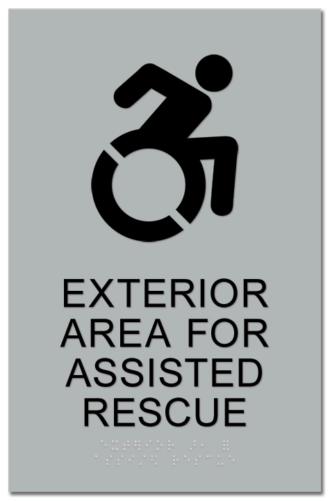 Exterior Area for Assisted Rescue Sign - Dynamic ISA Symbol