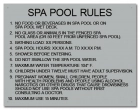Florida Spa Pool Rules Sign