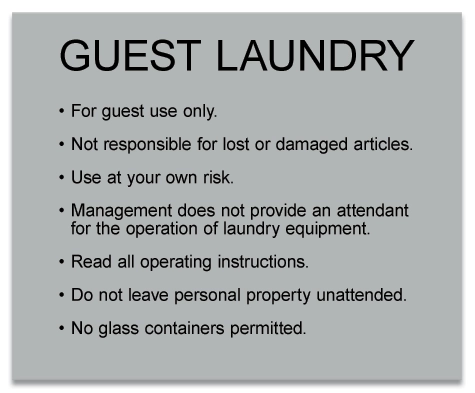 Guest Laundry Rules