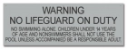 Indiana No Lifeguard on Duty Sign
