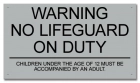 Iowa No Lifeguard On Duty Sign