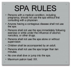 Iowa Spa Rules Sign