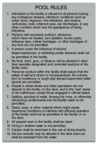 Kentucky Pool Rules Sign