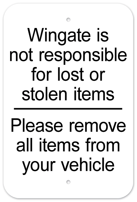 Lost or Stolen Items Parking Sign
