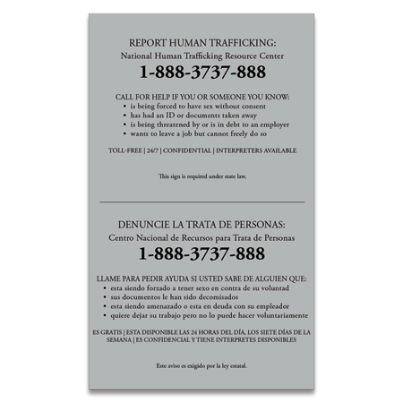 Maryland Large Human Trafficking Notice - Celtec