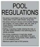 Nebraska Pool Regulations Sign