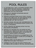 Nevada Pool Rules Sign