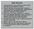 New Hampshire Spa Rules Sign