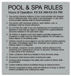 New Jersey Pool and Spa Rules Sign